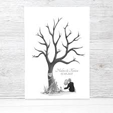Sie benötigen eine leinwand, die auf einen keilrahmen gespannt ist, stempelkissen oder alternativ flüssige farben wie acrylfarbe und eventuell stifte, mit denen die gäste. Wedding Tree Vorlage Personalisiert Fingerabdruckbaum Zur Hochzeit