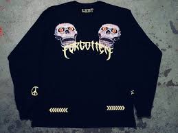 Kanye West Kid Cudi Off White Black Long Sleeve Shirt Pablo Etsy Tour Merch Black Long Sleeve Shirt Sweatshirts Hoodie
