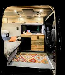 Vanlife Customs Sprinter Kitchenette And Folding Bench Van Life Van Interior Van Conversion Interior