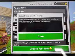 Minecraft for nintendo switch doesn't allow connecting to bedrock servers via ip. Minecraft Realms Switch Something Went Wrong Microsoft Community