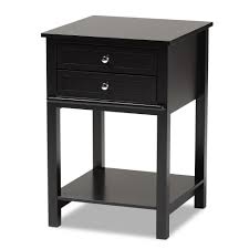 Regular price $452.00 $251.00 on sale. Baxton Studio Willow Modern Transitional Black Finished 2 Drawer Wood Nightstand