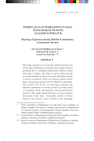 Do both believe in hell? Pdf Perbelanjaan Perkahwinan Bagi Masyarakat Muslim Analisis Literatur Marriage Expenses Among Muslim Community A Literature Review