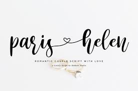 Paris Helen Romantic Couple Love Script 428664 Script Font Bundles In 2020 Modern Script Font Romantic Couples Wedding Script Fonts