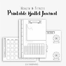 Bullet Journal Health And Fitness Planner Dotted Grid Etsy Bullet Journal Health Planner Bullet Journal Journal Pages Printable