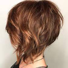 Wispy Layered Angled Bob With Highlights Hair Styles Short Hair With Layers Haircuts For Fine Hair