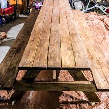 Uline stocks a wide selection of picnic tables and commercial picnic tables. How To Diy Finish An Outdoor Picnic Table By Myoutdoorplans Building Our Rez