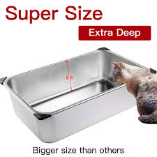 Expawlorer Stainless Steel Large Litter Cat Litter Cat Litter Box Litter Box