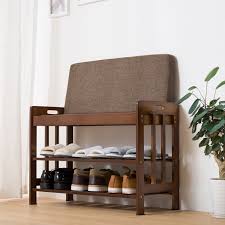The sliding x barn door travels on an exposed metal track that caters to your rustic. Ollieroo 2 Tier Entryway Shoe Rack With Bench Cushion Bamboo Brown Walmart Com Walmart Com
