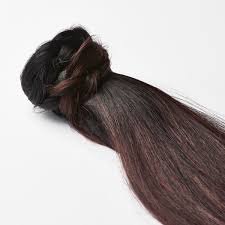 Lorna 1 weft straight 24″ hair extensions in black cherry hair, hair extensions, lorna 1 piece set 24'' straight hair extensions Rapunzel Of Sweden Clip In Ponytail Ponytail Made Of Real Hair B1 0 6 12 Cherry Infused Black Balayage 50 Cm