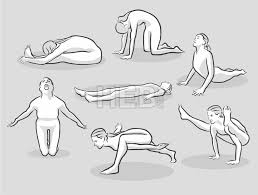 Seven Various Easy And Intermediate Yoga Poses Hebstreits Sketches Intermediate Yoga Poses Yoga Poses Yoga Drawing