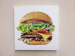 Burger Oil Painting Original Hyperrealism Fast Food Small Oil Etsy Food Drawing Food Painting Food