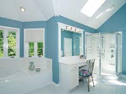 It slows down the human metabolism, harvesting an effect of calmness which is very well needed in a bathroom. 35 Beautiful Blue Primary Bathroom Ideas Photos Bathroom Decor Master Bathroom Design Bathroom Tile Designs
