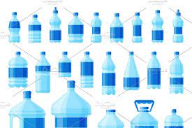 Water Plastic Bottle Set Vector Aqua Bottle Bottle Water Bottle