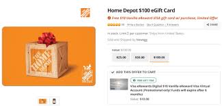 We did not find results for: Buy 100 Home Depot Gift Card At Newegg Get Free 10 Visa Egift Card Danny The Deal Guru