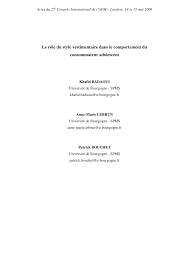Comment mettre un bandana en écharpe. Pdf Le Role Du Style Vestimentaire Dans Le Comportement Du Consommateur Adolescent
