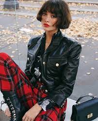 Leave Your Conventional Black Dress For The Holiday Season And Embrace A Rock N Roll Xmas Look Leather Jacket In Bio M Taylor Lashae Short Hair Styles Women