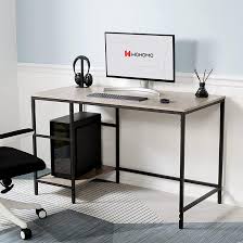 The durable marble surface is coated with a sealant to protect it from stains. Inbox Zero Computer Desk 47 Inch Long Home Office Desk With Shelves On Left Or Right Modern Simple Writing Desk For Study Grey Desk With Marble Top Wayfair