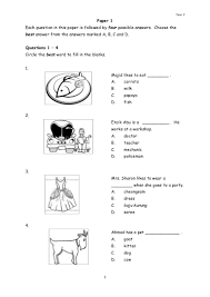 English year 4 kssr unit 6 worksheet. Year 2 English Language Paper 1 Test Paper