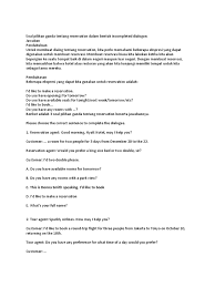 Lengkap 40 contoh soal essay bahasa inggris kelas 11 sma. Soal Pilihan Ganda Tentang Reservation Dalam Bentuk Incompleted Dialogue Food Retailing Services Economics