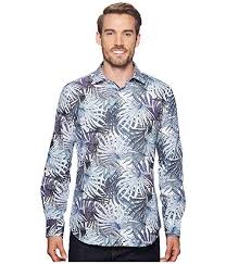 Bugatchi Shaped Fit Palm Frond Woven Shirt At Zappos Com