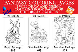 A coloring book for adults: Draw And Design Coloring Book Pages For Children Or Adults Fantasy Coloring Page By Imqilqane Fiverr