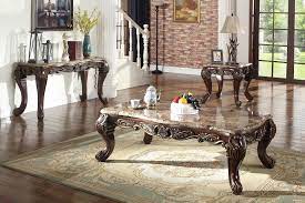 If you're looking for beautiful and stylish traditional coffee table sets, we have a variety of different styles and shapes for you that will suit almost any décor. Mcferran T5190 Traditional Marble Top Cherry Finish Coffee Tables Set 3pcs T5190 Set 3