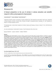 Pdf A Kenyan Perspective On The Use Of Animals In Science Education And Scientific Research In Africa And Prospects For Improvement