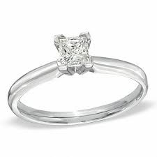 1 2 Ct Princess Cut Diamond Solitaire Engagement Ring In 14k White Gold Zales