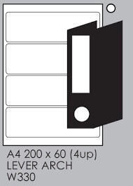 The 3d microdot blue bars on the top and bottom of the front sheet ensure the printer grips and feeds the label sheet correctly. Tower W330 Labels Tower A4 Lever Arch Labels