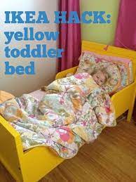Rage Against The Minivan Ikea Hack Yellow Toddler Bed Toddler Bed Diy Toddler Bed Toddler