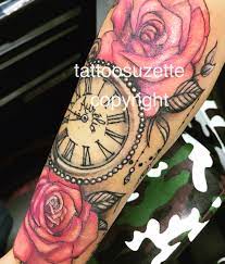 Girly Arm Tattoo Roses Clock Tattoos Girly Arm Tattoo Arm Tattoo