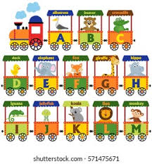 This project was actually my mom's idea as i was . Train Alphabet Animals M Vector Illustration Stock Vector Royalty Free 571475671