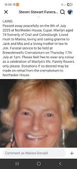 Wondering if I can post this up, as my mum stayed in Crail for about 30  years and would like the people in Crail who knew her to know she sadly  passed