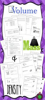 Volume Mass Density Lab Sheets And Worksheet Practice For Upper Elementary And Middle Schoo Density Worksheet Middle School Science Education Middle School