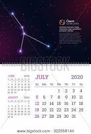 Set the agenda for cancer prevention and control in the 2020 who report on cancer; Wall Calendar July Vector Photo Free Trial Bigstock