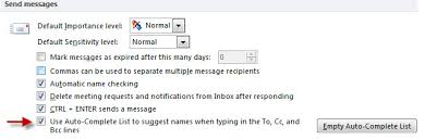 Autocomplete Not Working Correctly Outlook Microsoft Docs