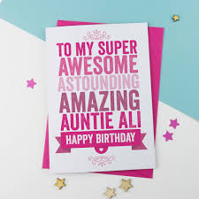 Plus, first class, next day delivery is available on all personalised cards in the uk. Personalised Birthday Card For Auntie Aunt Aunty By A Is For Alphabet Notonthehighstreet Com