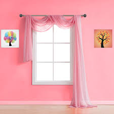 Because window scarves are just draped or wrapped on the rod, you can change them for special occasions or seasonal events. Warm Home Designs Rose Baby Pink Window Scarf Sheer Pink Curtains Warmhomedesigns Com