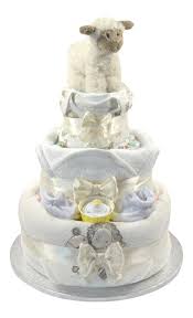 Neutral Three Tier Nappy Cake Baby Shower Gift Nappy Cake Unisex Baby Shower Nappy Cake Baby Shower Gifts Unisex Baby Shower
