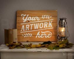 Mockup Romantic Autumn Interior Photo Pallet Sign Mockup Present Art Photorealistic Psd Smart Obje Design Mockup Free Psd Mockup Template Mockup Free Psd