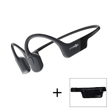 Amazon Com Aftershokz Aeropex Open Ear Wireless Bone Conduction Headphones With Sport Belt Cosmic Black Home Audio Headphones Bluetooth Earphones Conduction