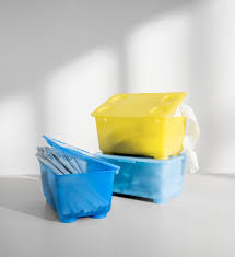 Glis Box With Lid Yellow Blue 6 X4 Ikea Box With Lid Ikea Yellow
