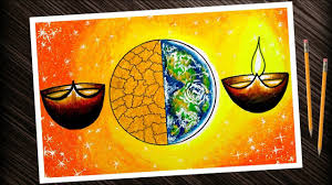 Diwali Chart Drawing For School Project Save Soil Diwali Drawing Tutorial