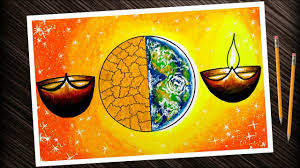 diwali chart drawing for school project save soil diwali drawing tutorial