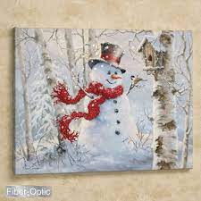 Dona Gelsinger Snowman Lighted Canvas Wall Art Christmas Wall Art Christmas Canvas Holiday Wall Decor