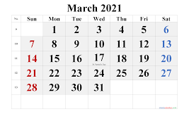 These additional yearly calendar designs are great for printing and hanging on your wall or fridge or posting next to your desk for a the yearly 2021 calendar images below were made for you to use as clipart in brochures, reports, documents, and printed calendars. Free March 2021 Calendar Printable