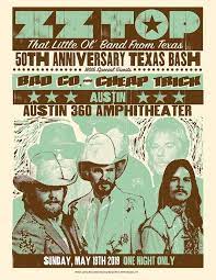 Zz Top 50th Anniversary Tour Austin Texas Etsy In 2021 Zz Top 50th Anniversary Screen Printing