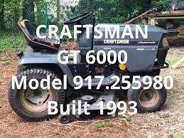 To submit yours, email it to peter@tractordata.com.photos may only be used with the permission of the original photographer. Craftsman Gt 6000 Garden Tractor Built 1993 Model 917 255980 Youtube