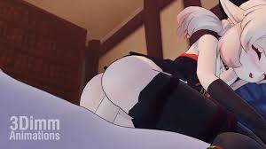 explicit, artist:3dimm animations, klee (genshin impact), genshin impact,  1boy, 2girls, 3d, aether (genshin impact), animated, anus, ass, bandages,  bisexual, blonde hair, breasts, brown hair, caressing testicles, child,  close