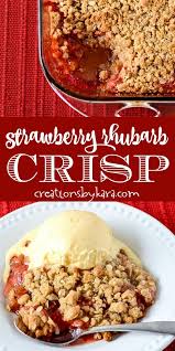 This Strawberry Rhubarb Crisp Is A Great Way To Use Up That Rhubarb From Your Garden How To Make T Rhubarb Desserts Rhubarb Recipes Strawberry Rhubarb Recipes